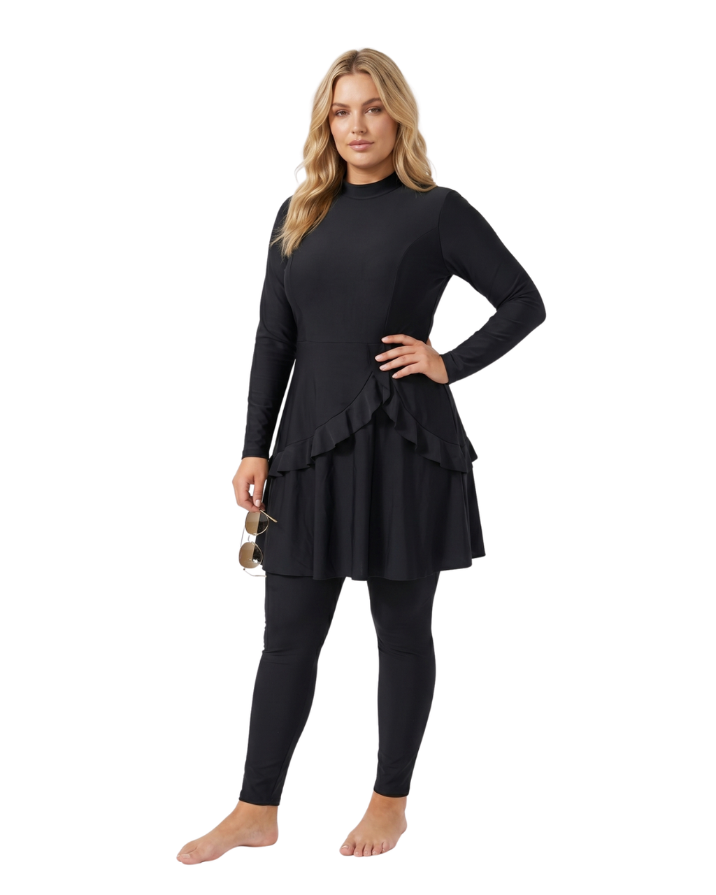 Premium Plus Size Burkini – Solid 3-Piece Set