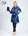 Royal Blue Nebula 5-Piece Burkini - Complete Luxury Modest Swimwear Set