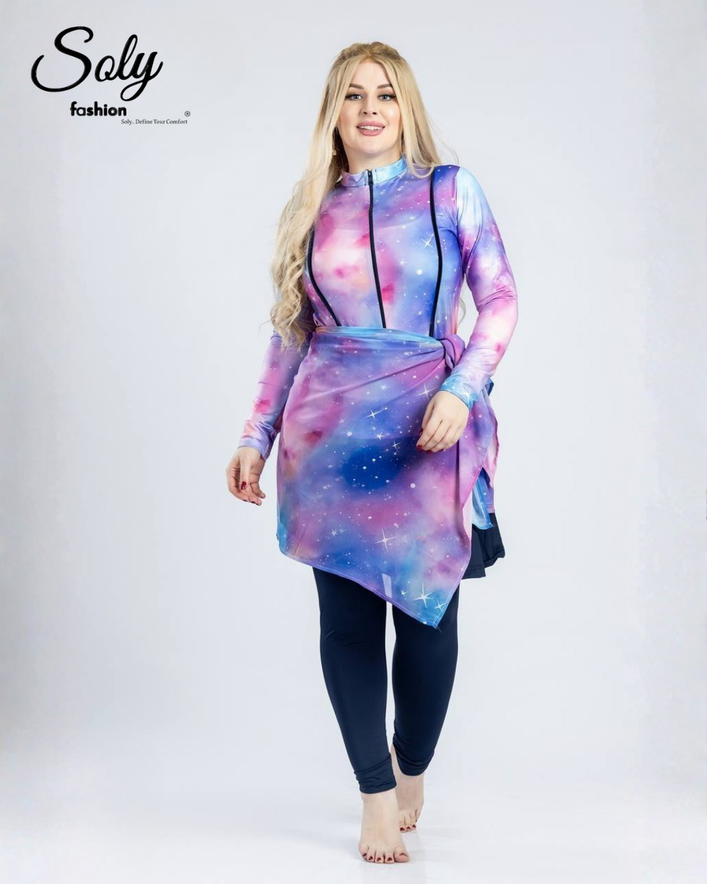 Galaxy Nebula 5-Piece Burkini Set - Ultimate Modest Swimwear