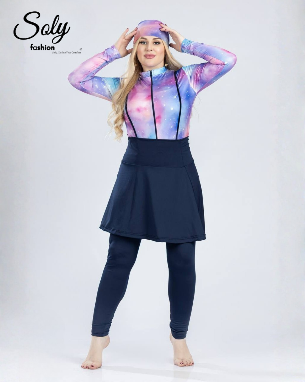 Galaxy Nebula 5-Piece Burkini Set - Ultimate Modest Swimwear