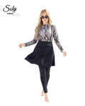 Snakeskin Print Burkini - Modest 4-Piece Swimsuit