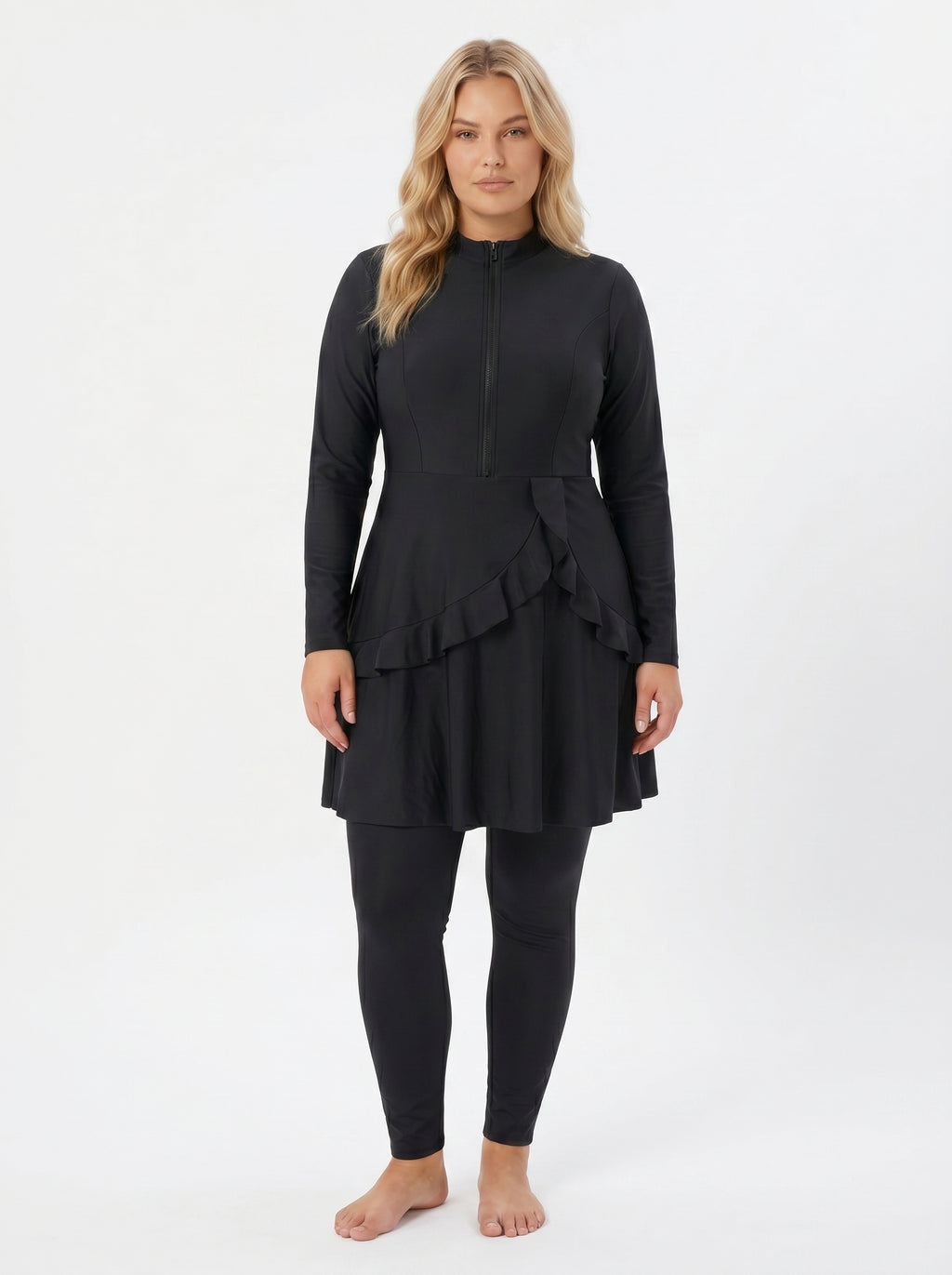 Premium Plus Size Burkini – Solid 3-Piece Set