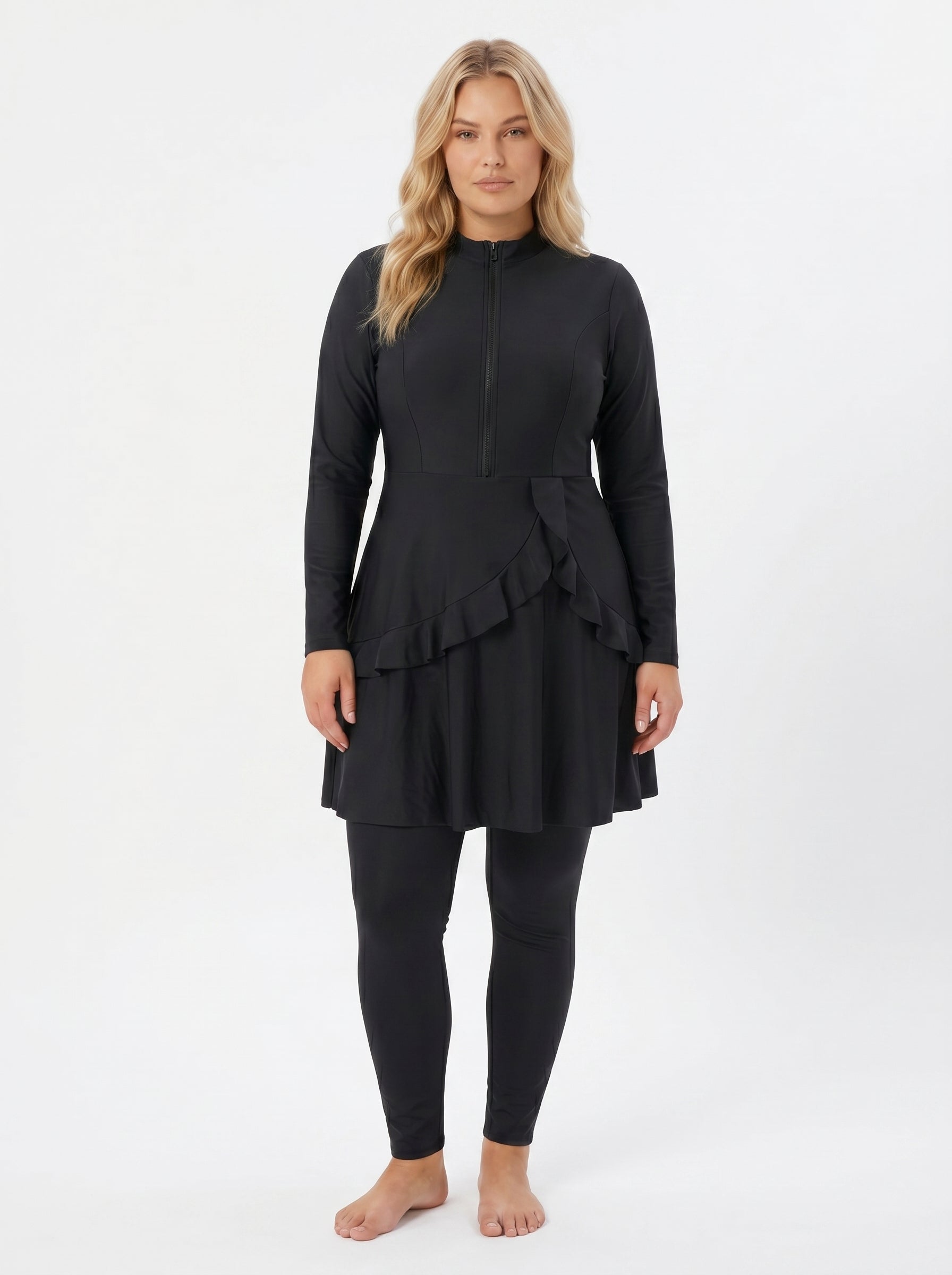 Premium Plus Size Burkini – Solid 3-Piece Set