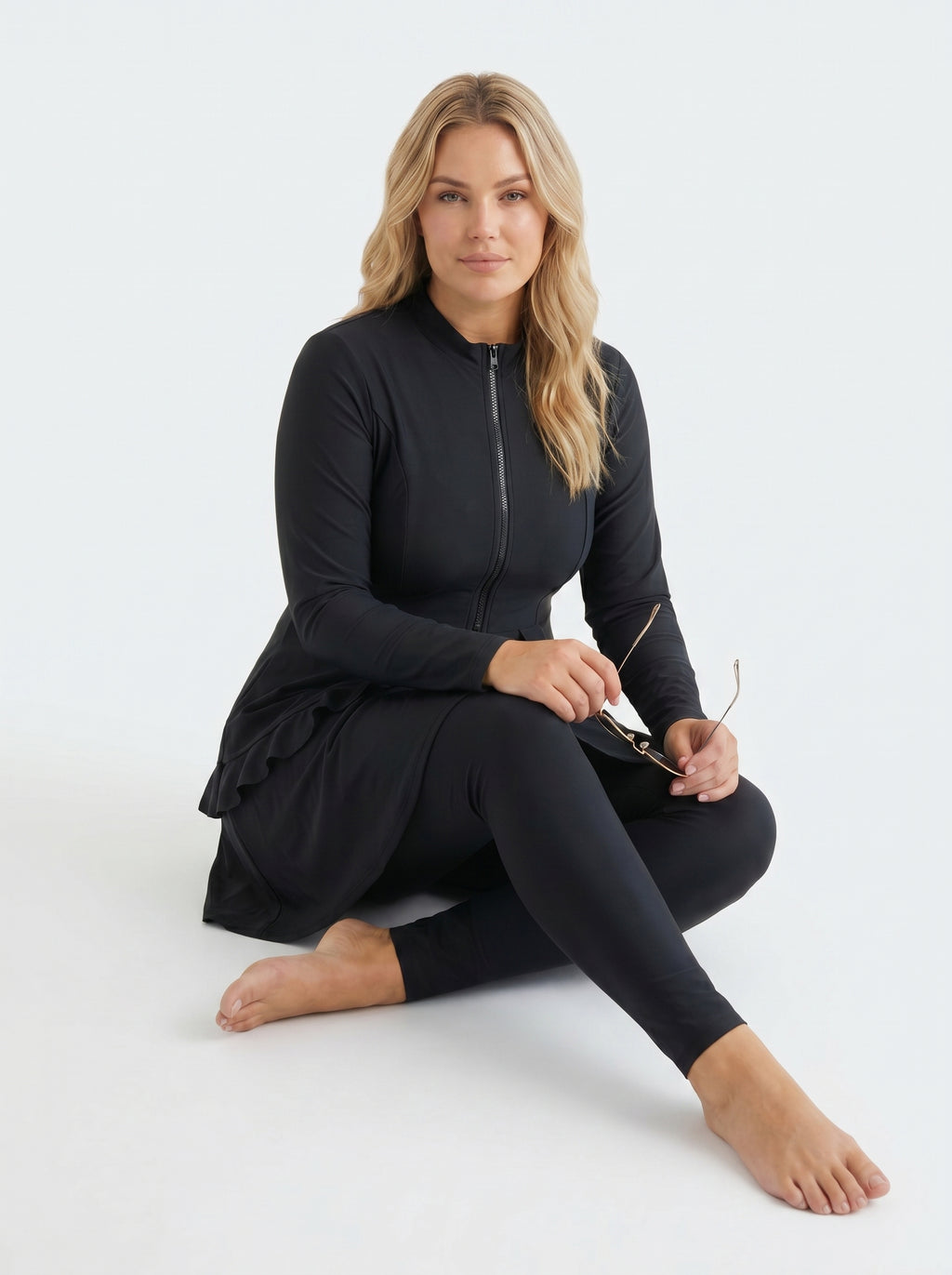 Premium Plus Size Burkini – Solid 3-Piece Set