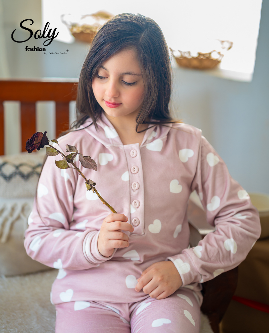 Chic Printed Velvet Pyjama Set