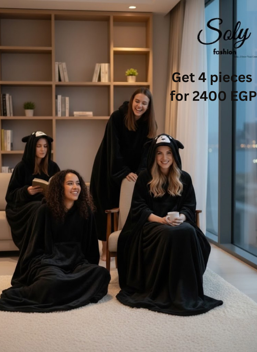 Long Polar & Chenille Blanket Hoodie