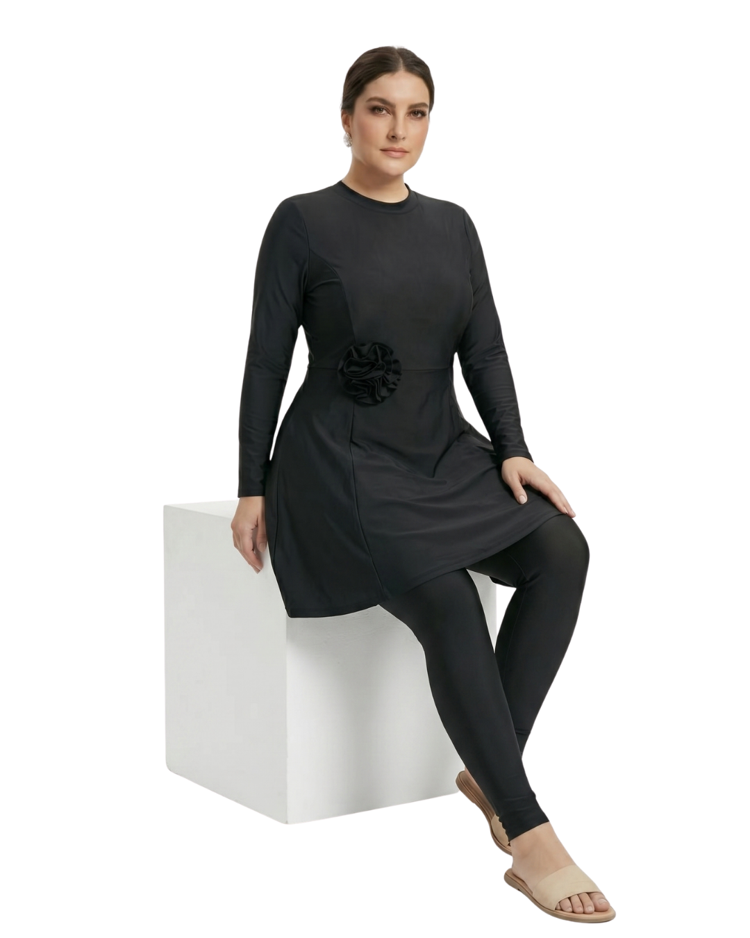 Premium Plus Size Burkini – Solid 3-Piece Set