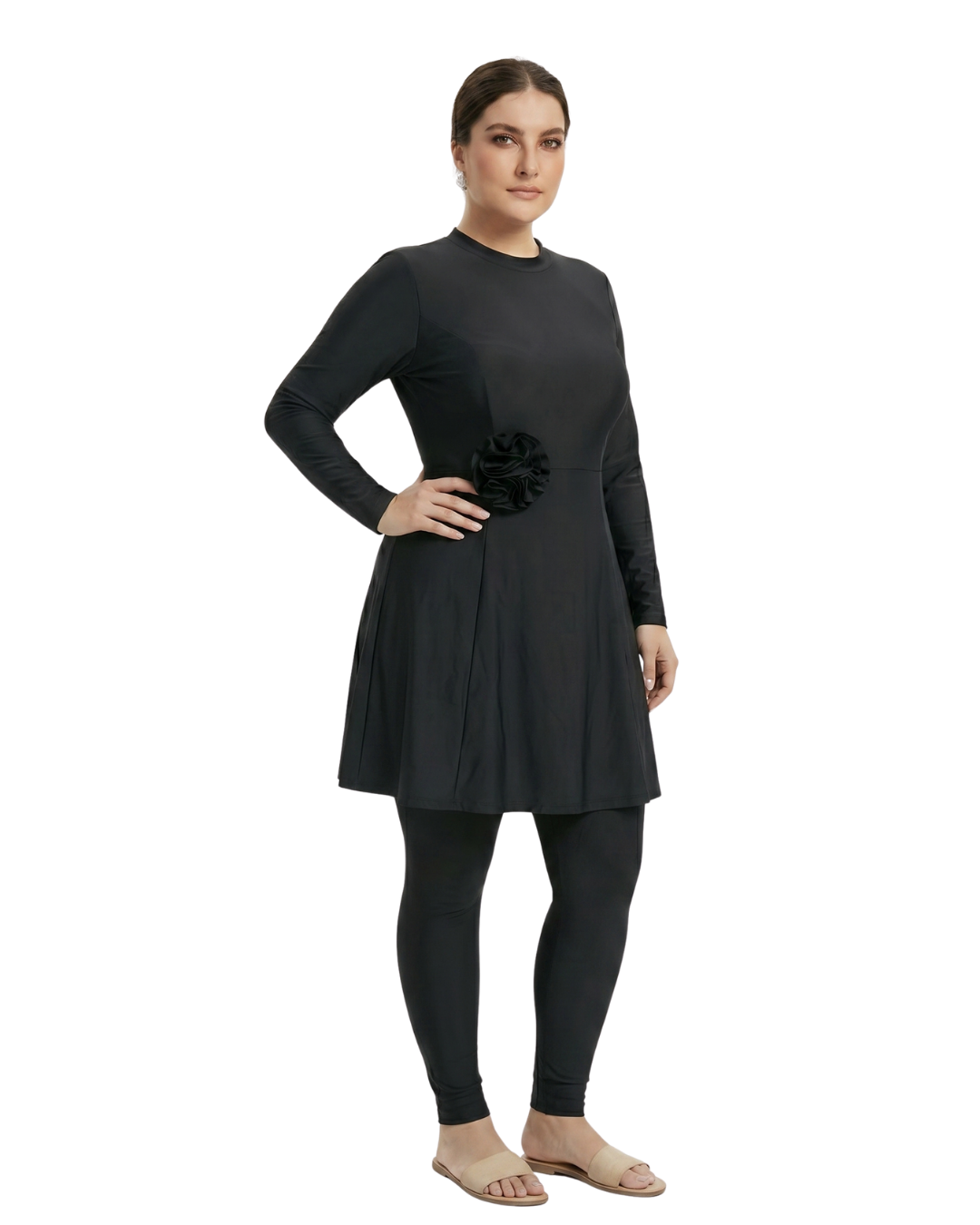 Premium Plus Size Burkini – Solid 3-Piece Set