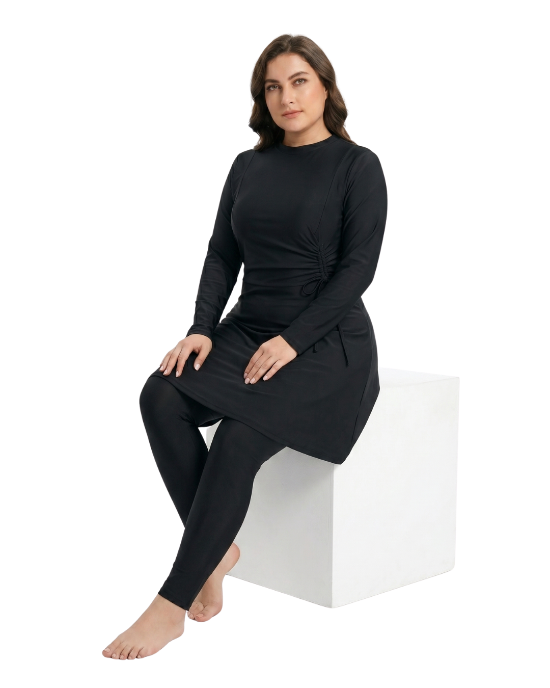 Premium Plus Size Burkini – Solid 3-Piece Set