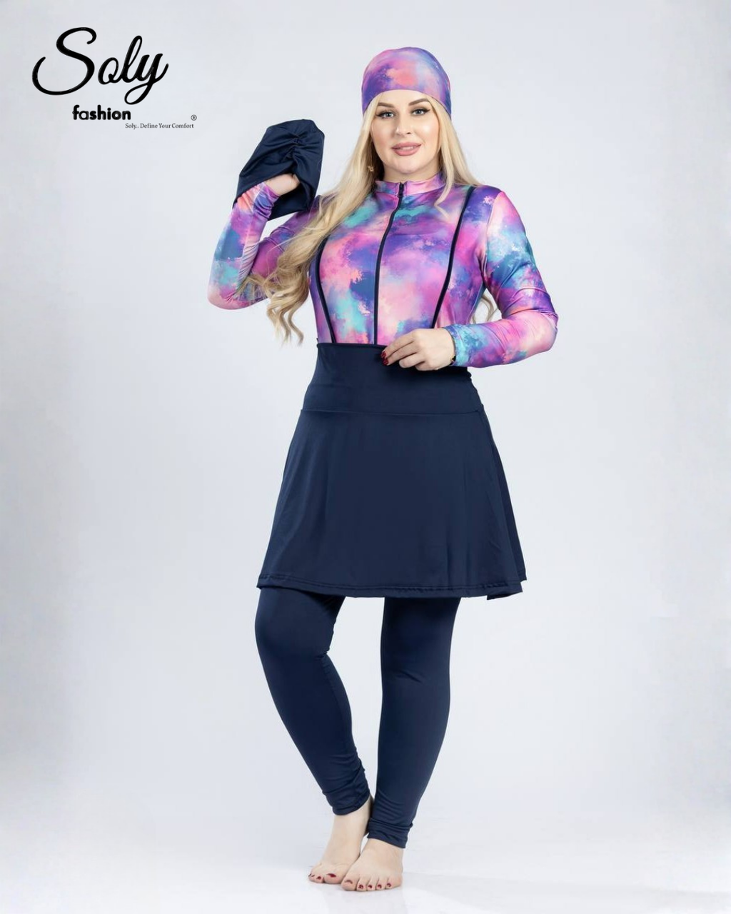 Vibrant Galaxy 5-Piece Burkini - Modest Swimwear Set