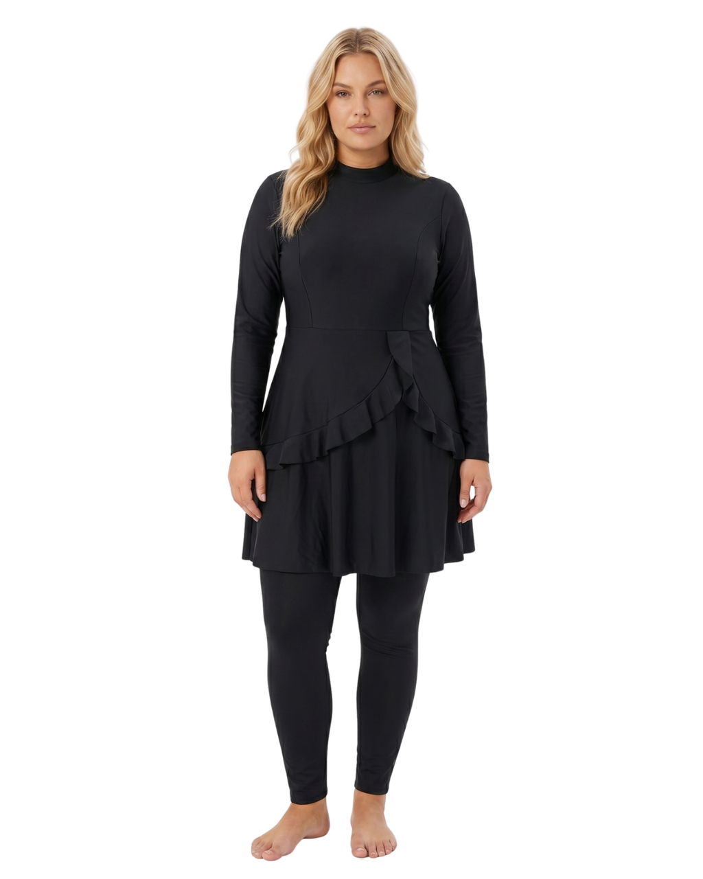 Premium Plus Size Burkini – Solid 3-Piece Set