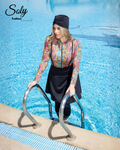 Stained Glass Vibrant Burkini - 4-Piece Modest Swimsuit