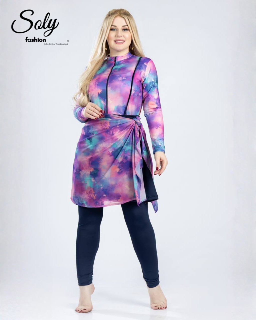 Vibrant Galaxy 5-Piece Burkini - Modest Swimwear Set