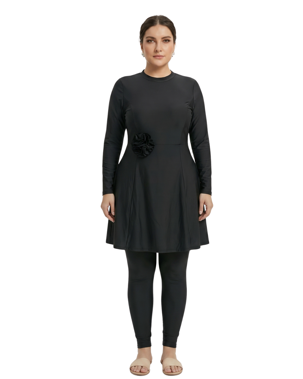 Premium Plus Size Burkini – Solid 3-Piece Set