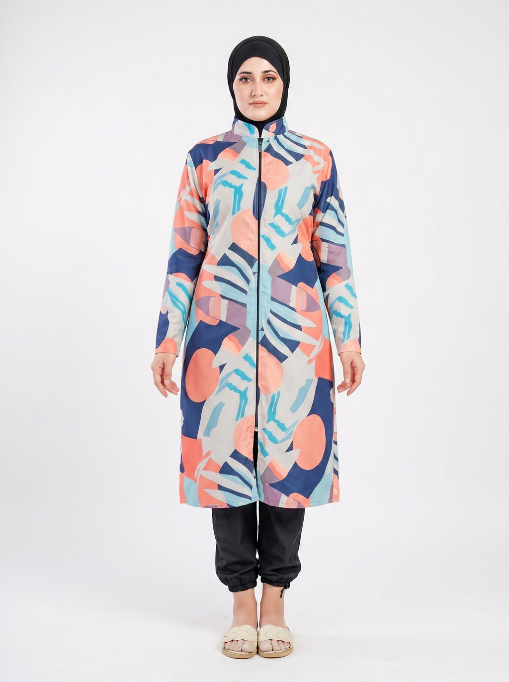 Tropical Print Modest Swimwear Set