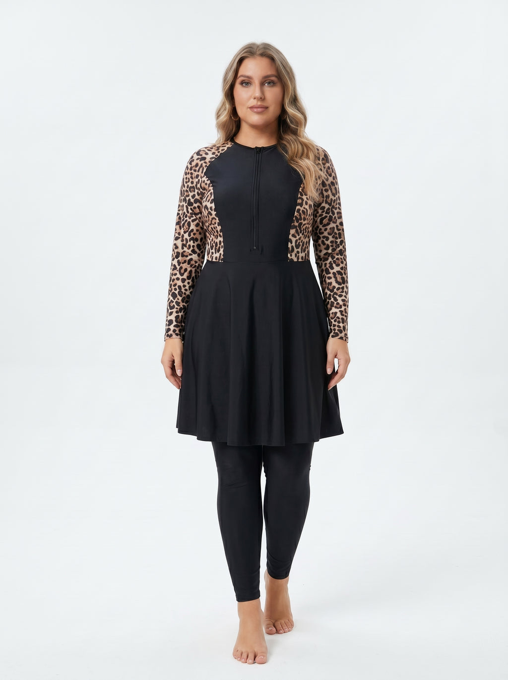 Leopard Curve Burkini Set – 3PC Plus Size