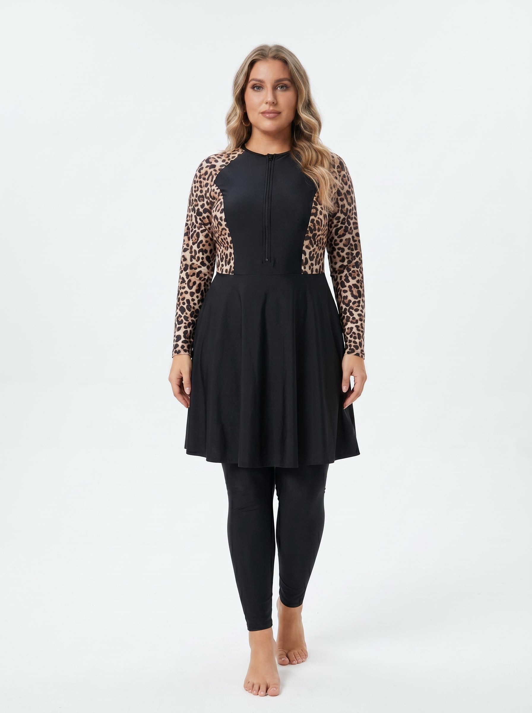Leopard Curve Burkini Set – 3PC Plus Size